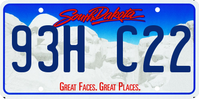 SD license plate 93HC22