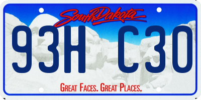 SD license plate 93HC30