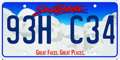 SD license plate 93HC34