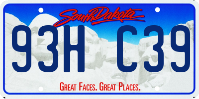 SD license plate 93HC39