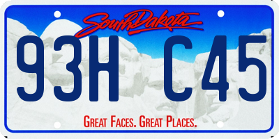 SD license plate 93HC45