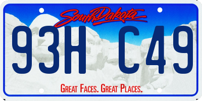 SD license plate 93HC49