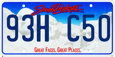SD license plate 93HC50