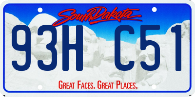 SD license plate 93HC51