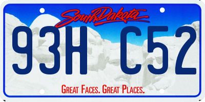 SD license plate 93HC52