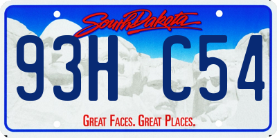 SD license plate 93HC54