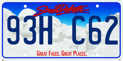 SD license plate 93HC62