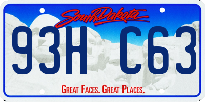 SD license plate 93HC63