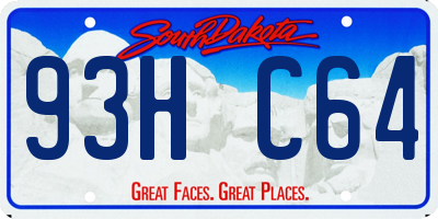 SD license plate 93HC64
