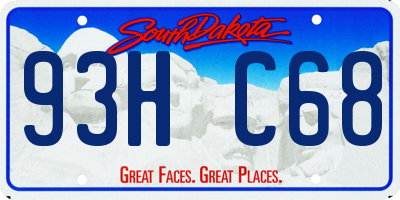 SD license plate 93HC68