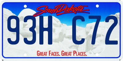 SD license plate 93HC72