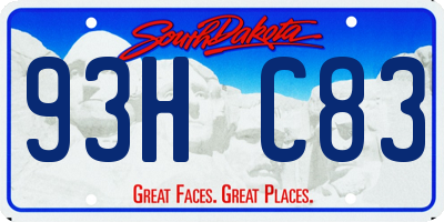 SD license plate 93HC83
