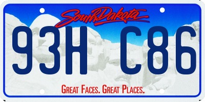 SD license plate 93HC86