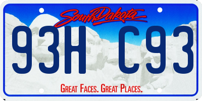 SD license plate 93HC93