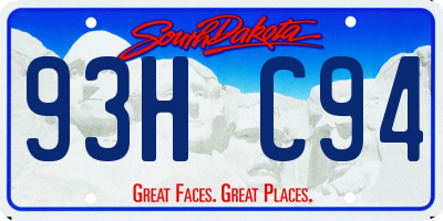 SD license plate 93HC94