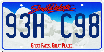 SD license plate 93HC98