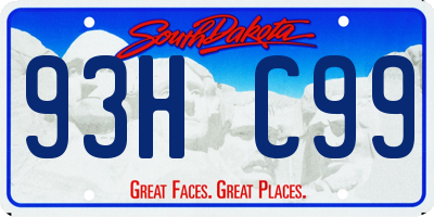 SD license plate 93HC99