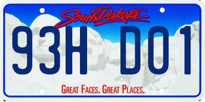 SD license plate 93HD01