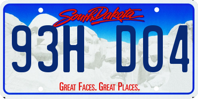 SD license plate 93HD04