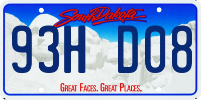 SD license plate 93HD08