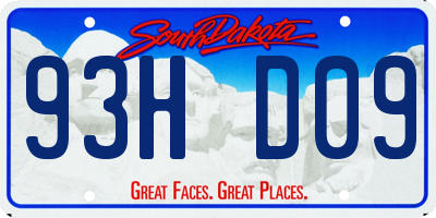 SD license plate 93HD09