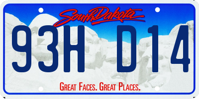 SD license plate 93HD14