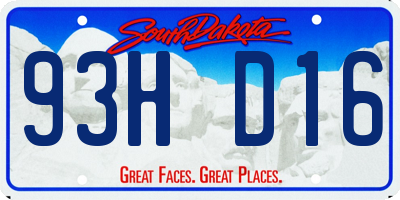 SD license plate 93HD16
