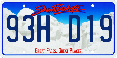 SD license plate 93HD19