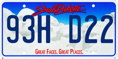SD license plate 93HD22