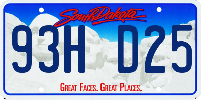 SD license plate 93HD25