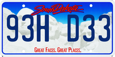 SD license plate 93HD33