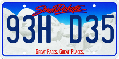 SD license plate 93HD35