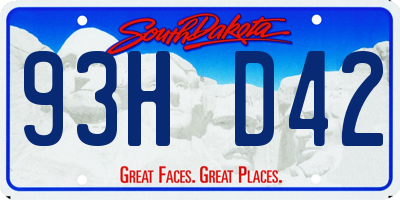 SD license plate 93HD42