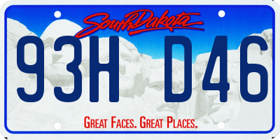 SD license plate 93HD46