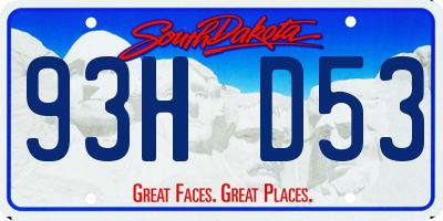 SD license plate 93HD53
