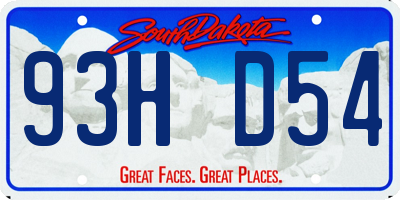 SD license plate 93HD54