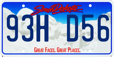 SD license plate 93HD56