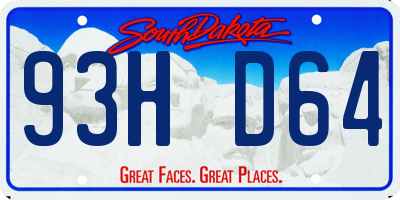 SD license plate 93HD64
