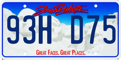 SD license plate 93HD75