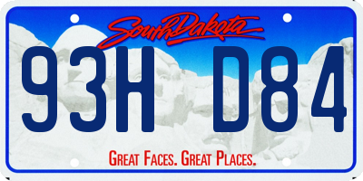 SD license plate 93HD84