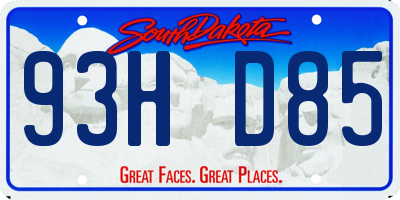 SD license plate 93HD85