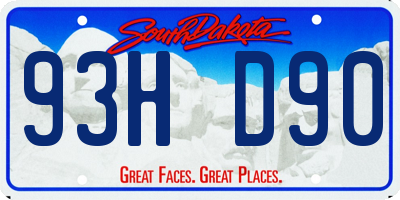 SD license plate 93HD90