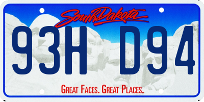 SD license plate 93HD94