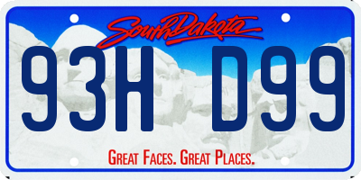 SD license plate 93HD99