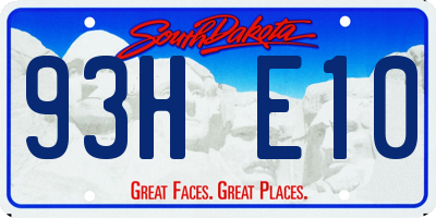 SD license plate 93HE10