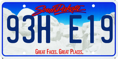 SD license plate 93HE19