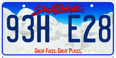 SD license plate 93HE28