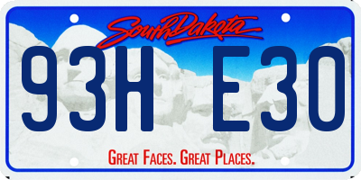 SD license plate 93HE30