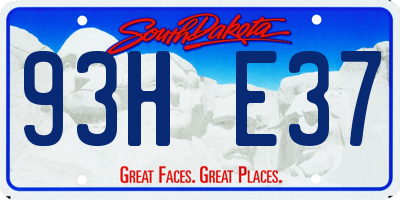 SD license plate 93HE37