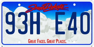 SD license plate 93HE40